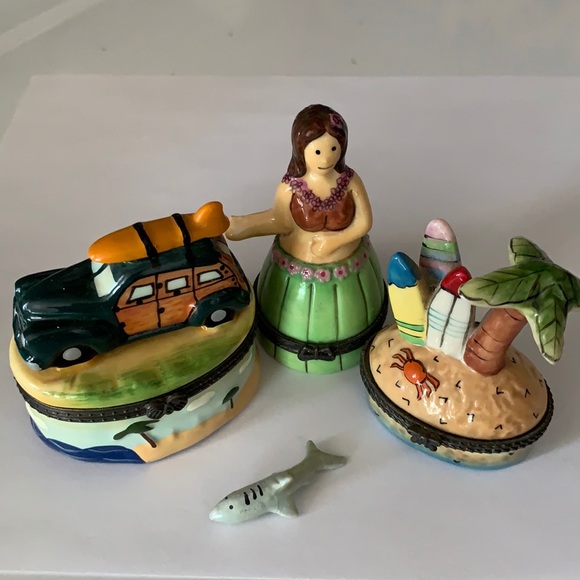 Other - Porcelain Trinket Boxes Set of 3